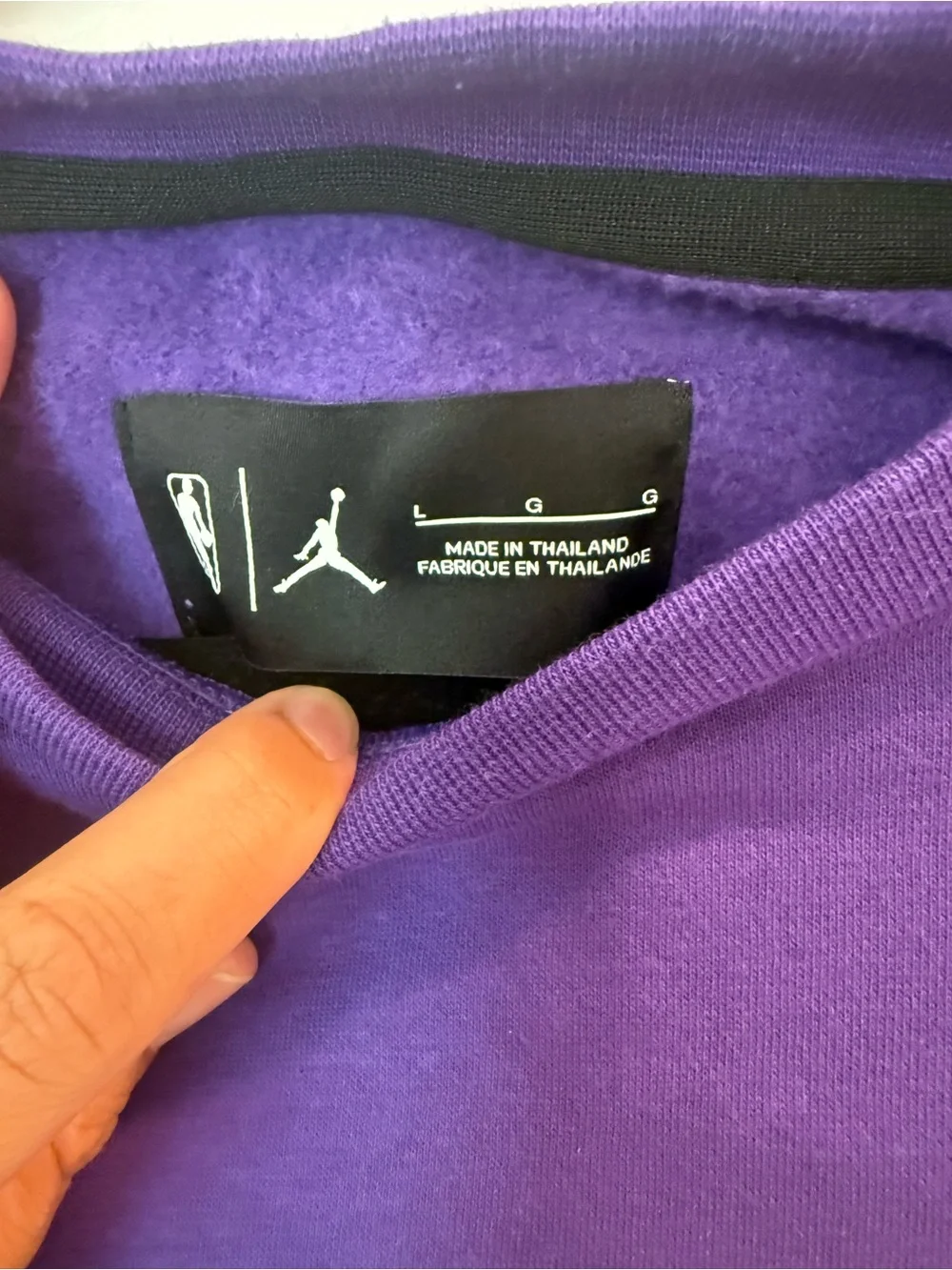 Jordan Men’s Purple Crewneck with White LA Lakers Graphic - NWT LARGE